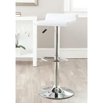 SAFAVIEH Leslee White Adjustable 22-31-inch Swivel Bar Stool - 15.2" x 15.2" x 25.2" - 15.2" x 15.2" x 25.2" - 15Wx16Dx34H