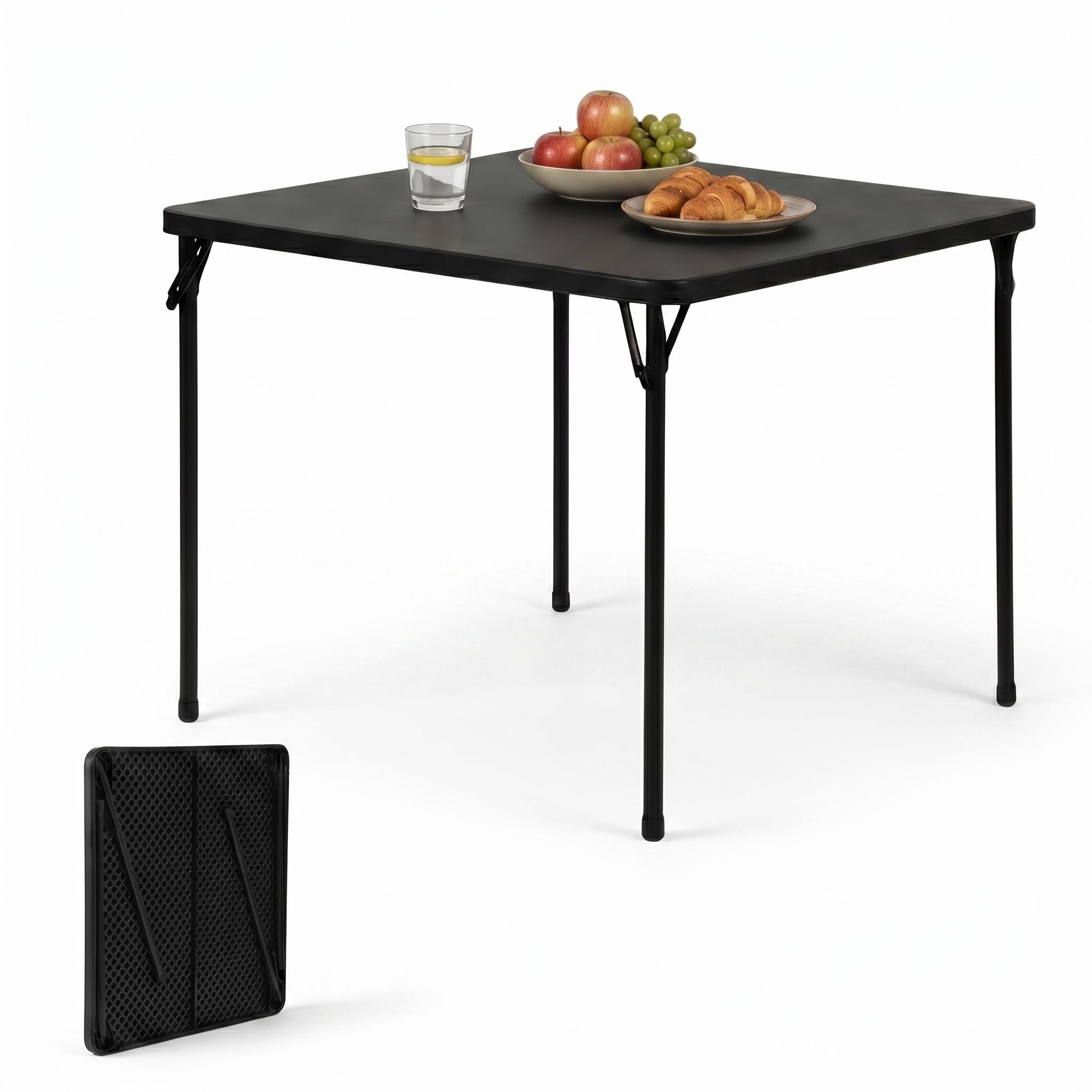 HOMYLIN 34" Square Folding Table with Sturdy Frame for Indoor/Outdoor