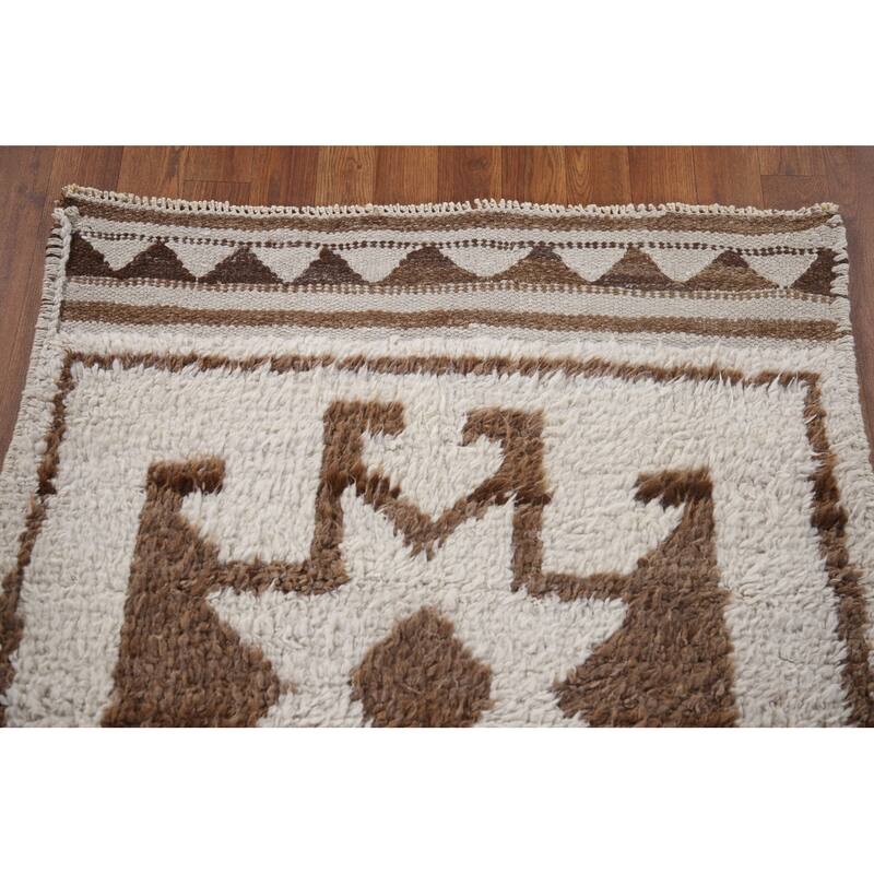 Plush Tribal Turkish Anatolian Runner Rug Hand-knotted Wool Carpet - 3'2"x 11'4"