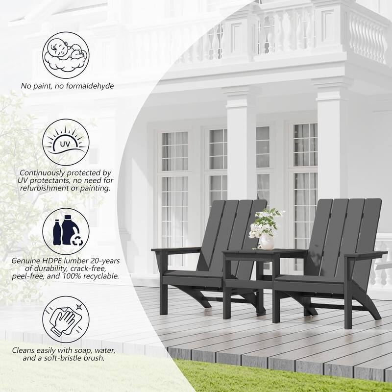 5-Piece Adirondack Chair Set, Combination Seat Coffee Table