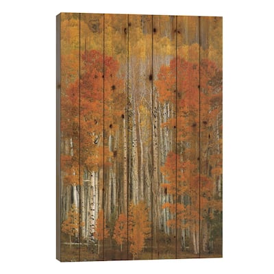 Dalmatian Autumn Print On Wood by Bill Sherrell - Multi-Color