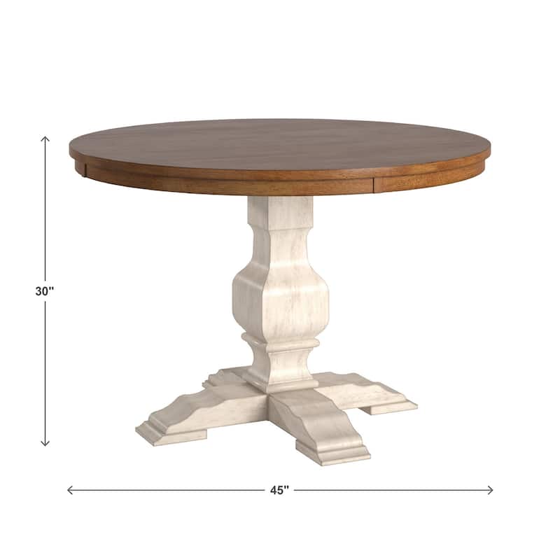 Eleanor Two-tone Round Top Dining Table by iNSPIRE Q Classic