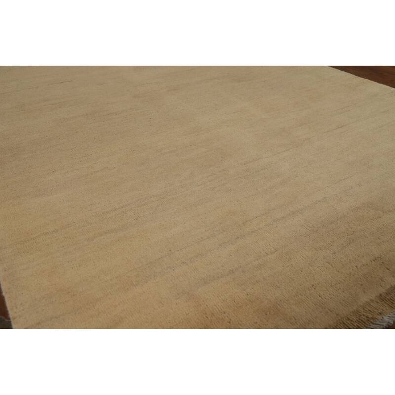 Modern Gabbeh Oriental Area Rug Handmade Yellow Wool Carpet - 4'11" x 7'0"