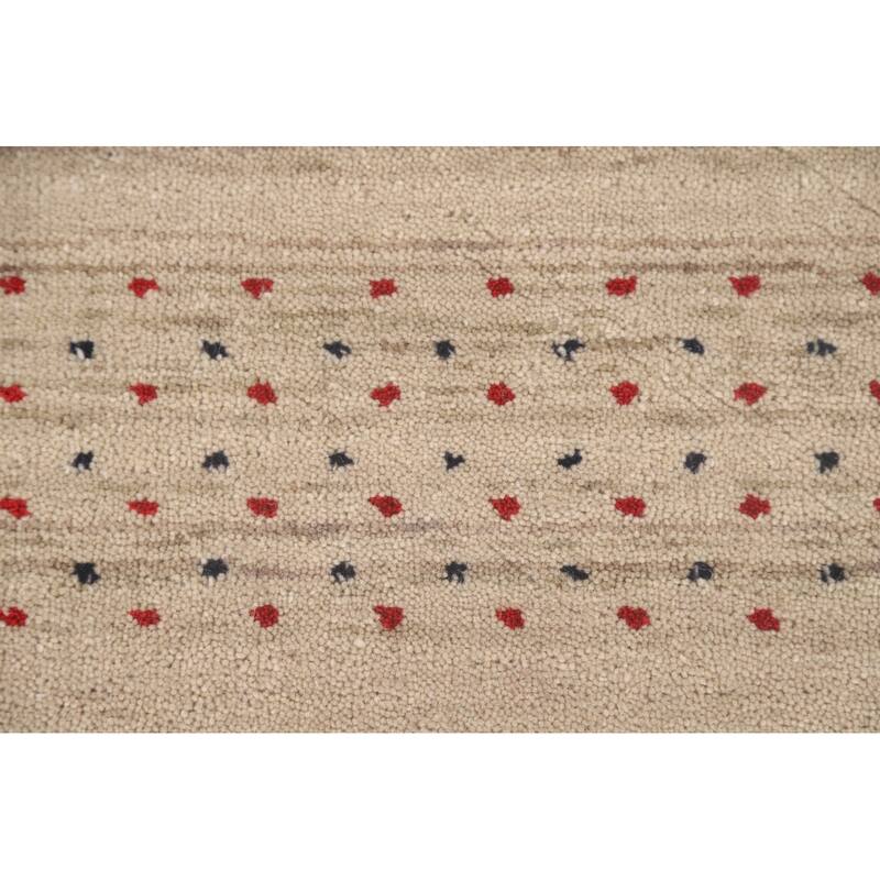 Gabbeh Accent Rug Hand-Knotted Contemporary Wool Carpet - 3'0" x 4'10"