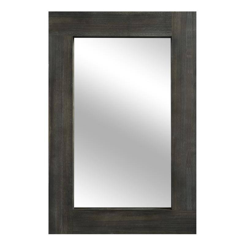 Rectangular Farmhouse Bathroom Mirror with Solid Wood Frame Rustic Wall Mounted for Bedroom Living Room Entryway Wall Decor