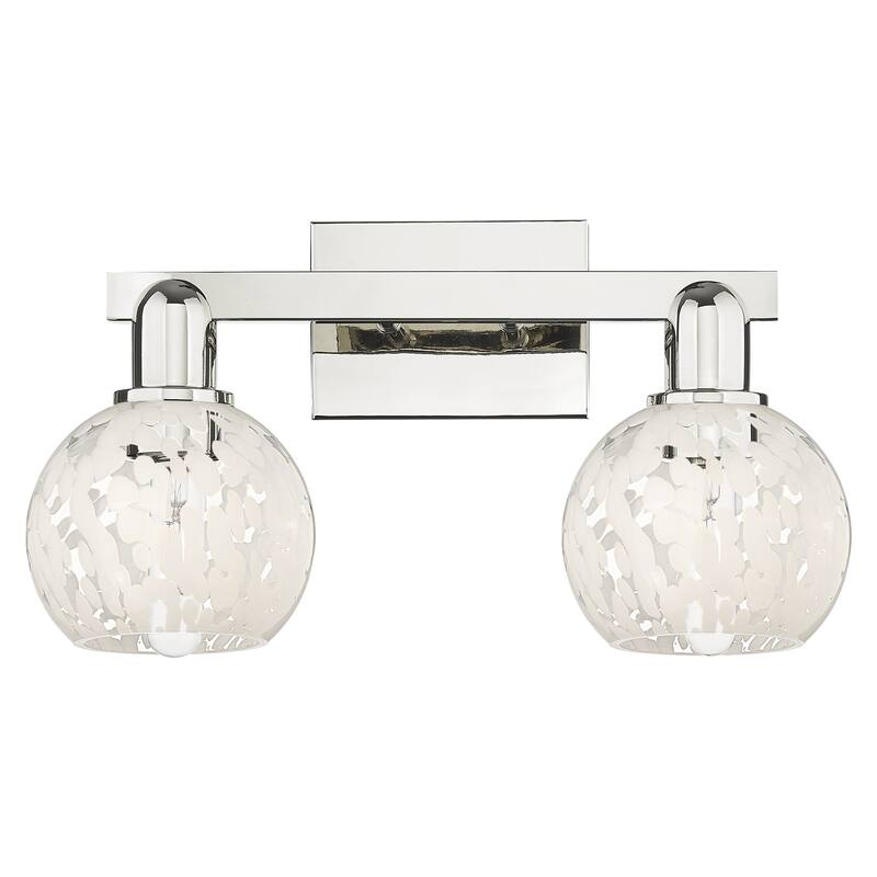 Innovations Lighting Endless Possibilities Arcadia - White Mouchette - 2 Light 17" Bath Vanity Light - Polished Nickel