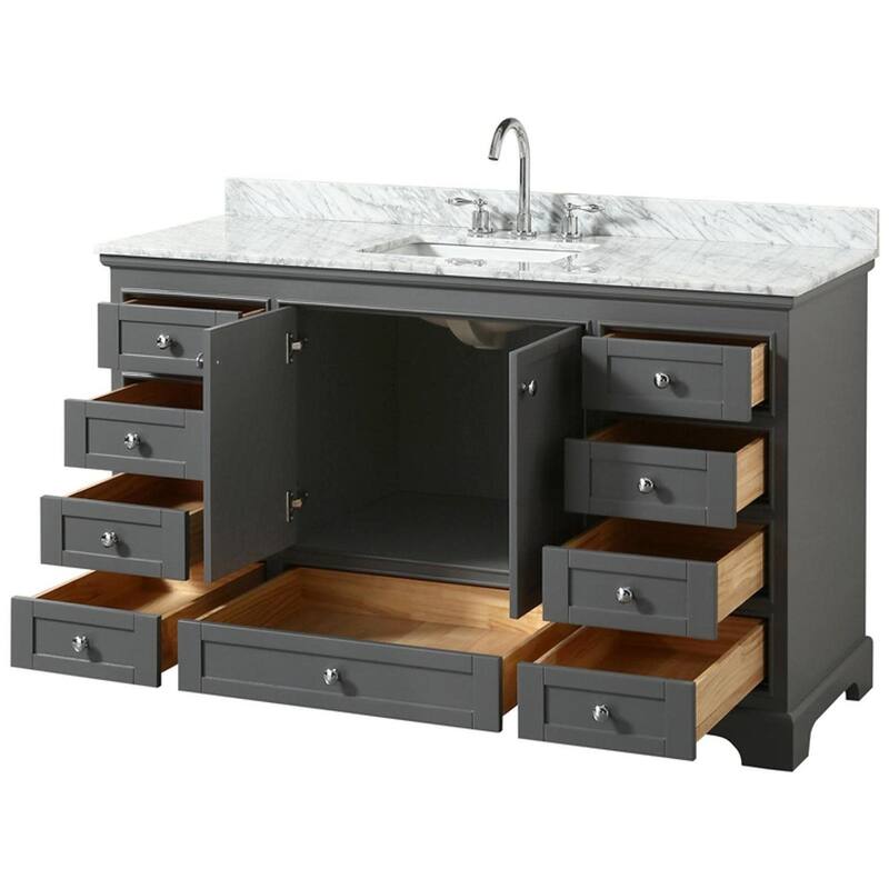 Wyndham Collection Deborah 60" Free Standing Single Vanity Set with
