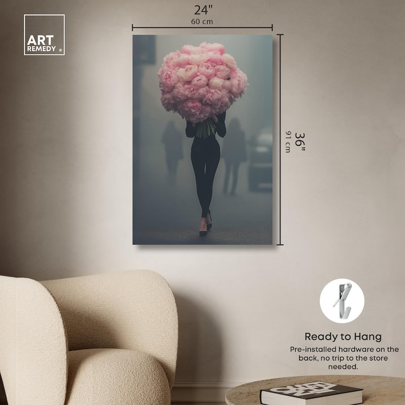Peony Bouquet Canvas by Art Remedy, Gallery Wrapped