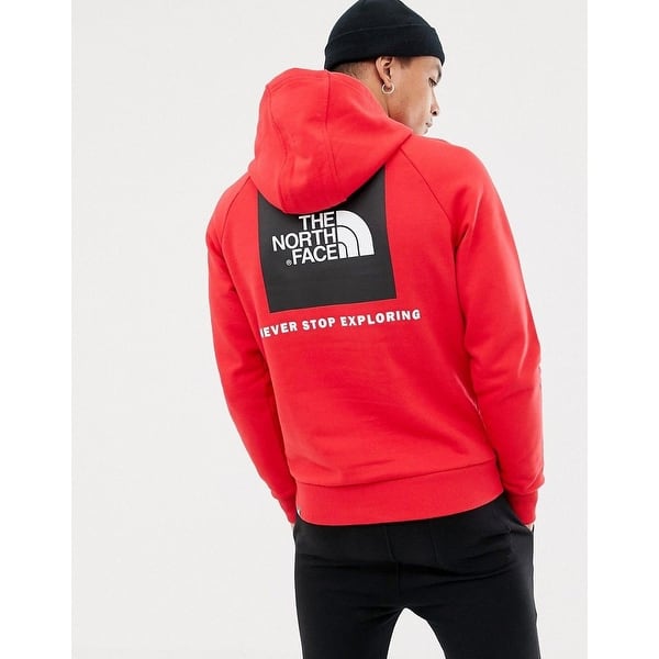 The North Face Men S Red Box Hoodie Red Black Nf0a3532kz3 Overstock