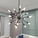 preview thumbnail 3 of 12, 18-Light Industrial Modern Metal Black Sputnik Chandelier
