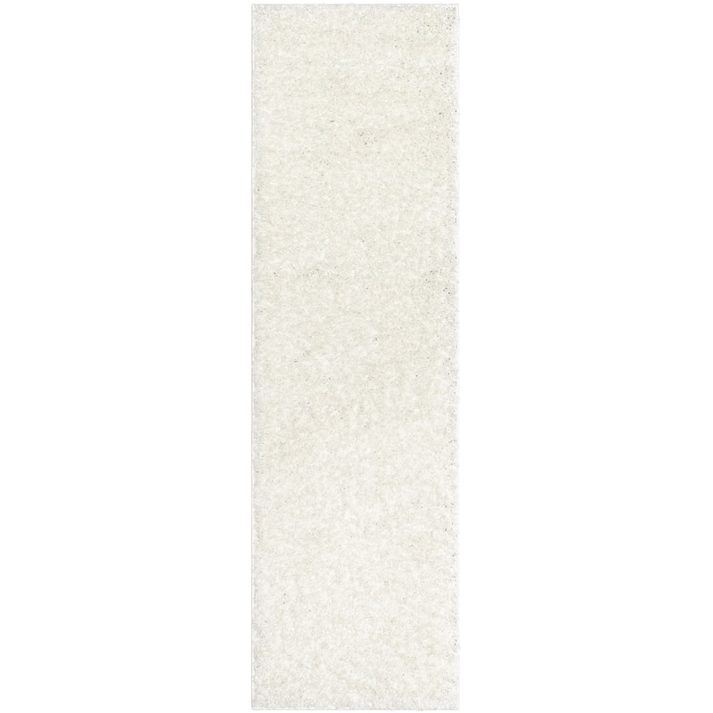 Well Woven Elle Basics Emerson Plain Shag Area Rug - 2' 7" x 9' 6" - Ivory