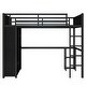 preview thumbnail 10 of 9, Black Full XL Loft Bed with Desk, Wardrobe, and Storage Shelves, Space-Saving Design