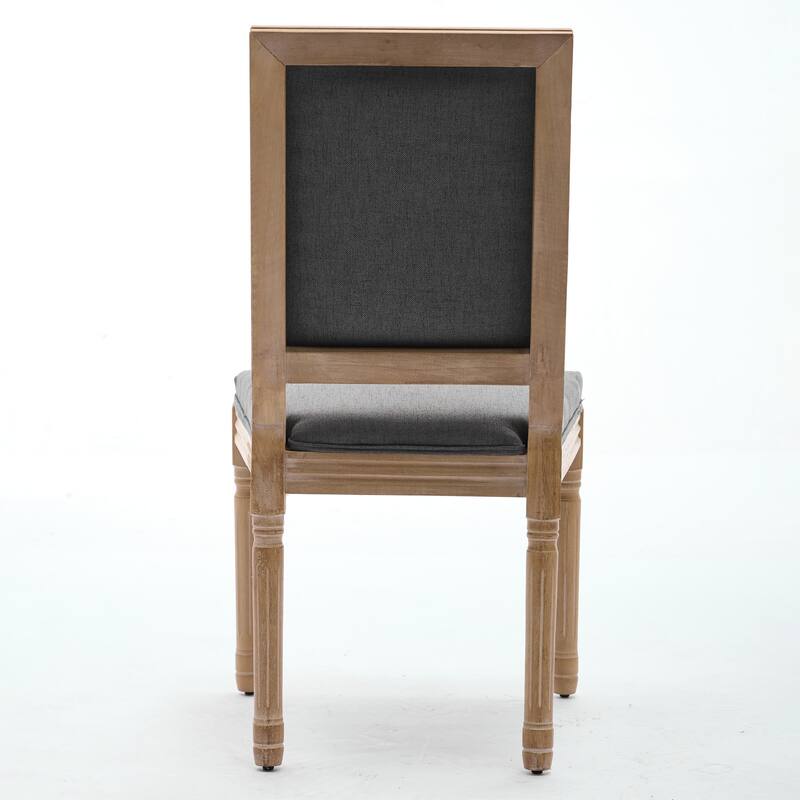 Dining Chairs with Backrest and Carved Solid Wood Frame (Set of 2)