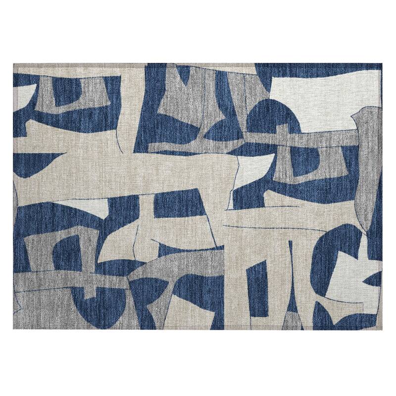 Machine Washable Indoor/ Outdoor Modern Crestone Chantille Rug