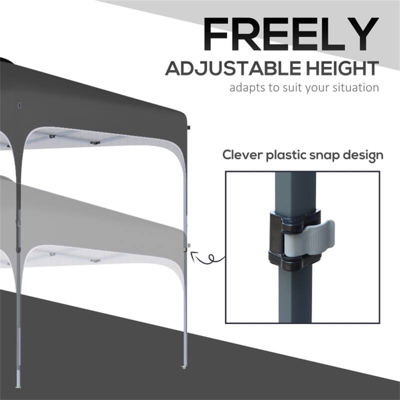 Outdoor Foldable Adjustable Height Gazebo Canopy Tent with Steel Frame and Sandbags Included Carry Bag