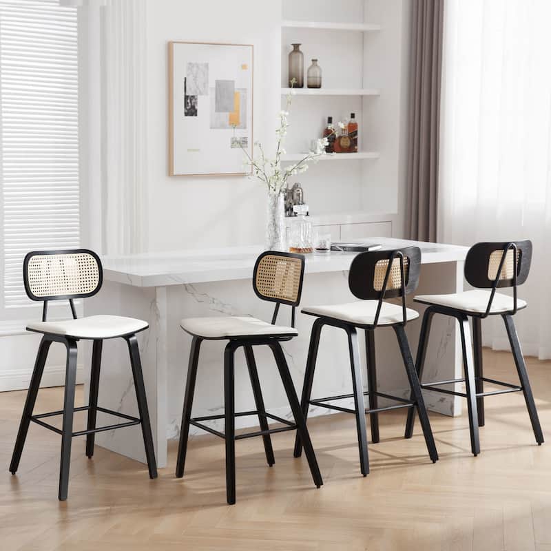 26-Inch Upholstered Counter/ Bar Stools Set of 2 or 3 - 35.1"H x 17.7"W x 19.5"D