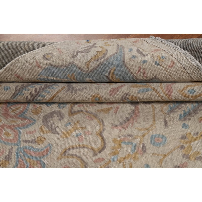 Floral Tabriz Persian Rug Hand-Knotted Traditional Wool Carpet - 7'0"x 10'8"