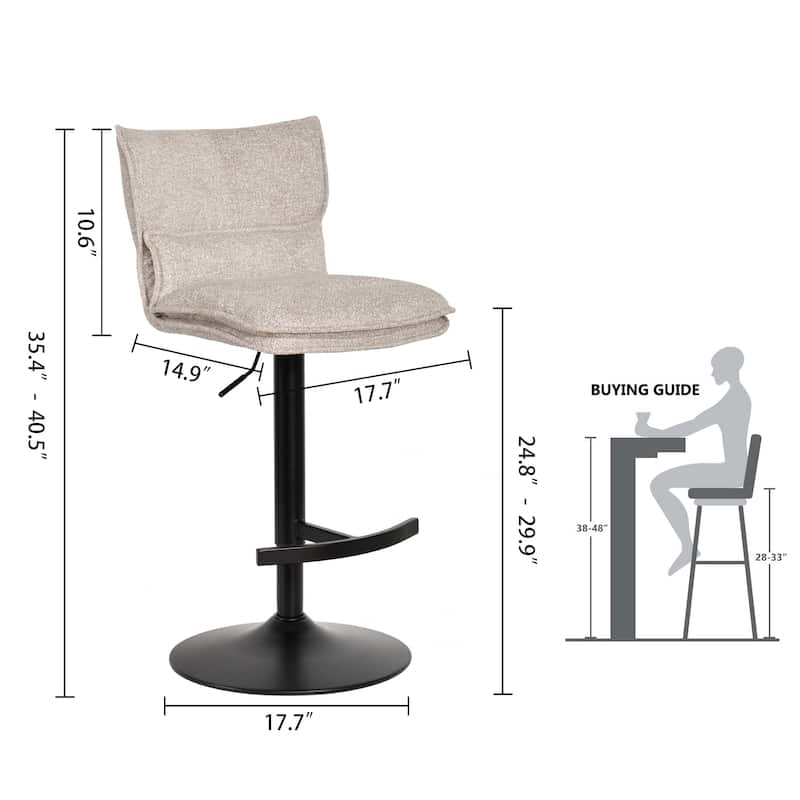 Swivel Adjustable Height with Armless Bar Stools