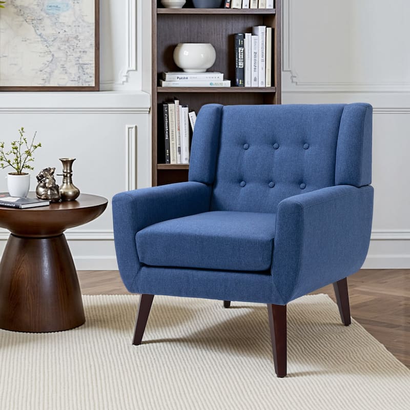 Cotton/ Linen Look Fabric Modern Accent Chair Armchair