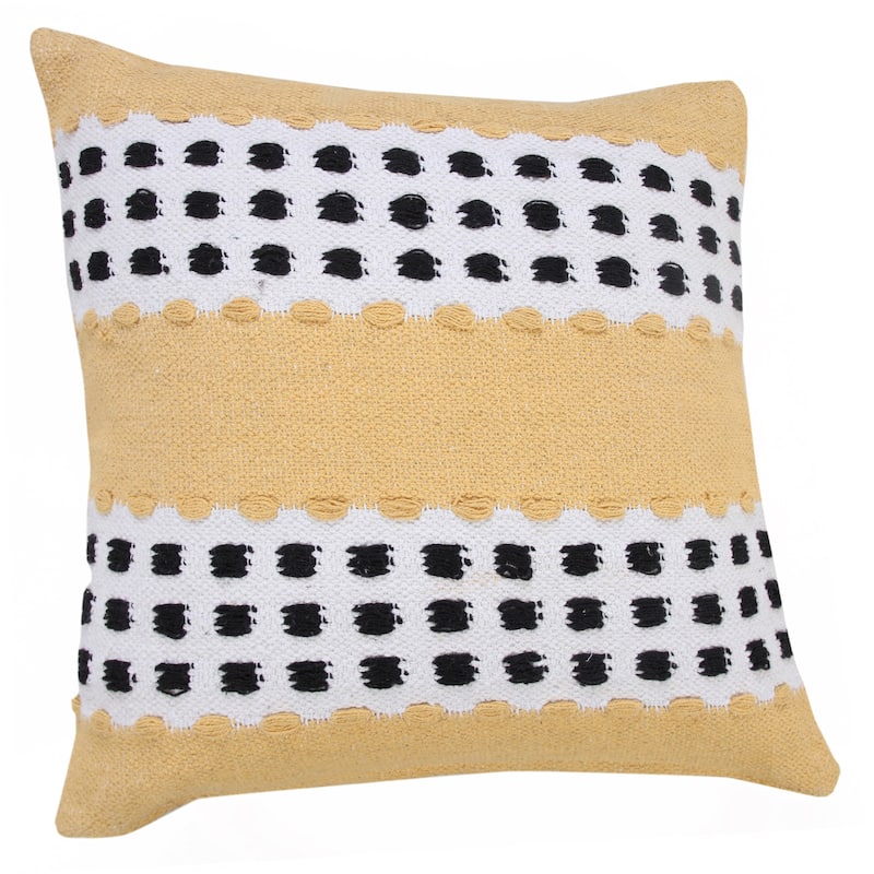 Sevita Industrial Woven Dash Grid Striped Throw Pillow