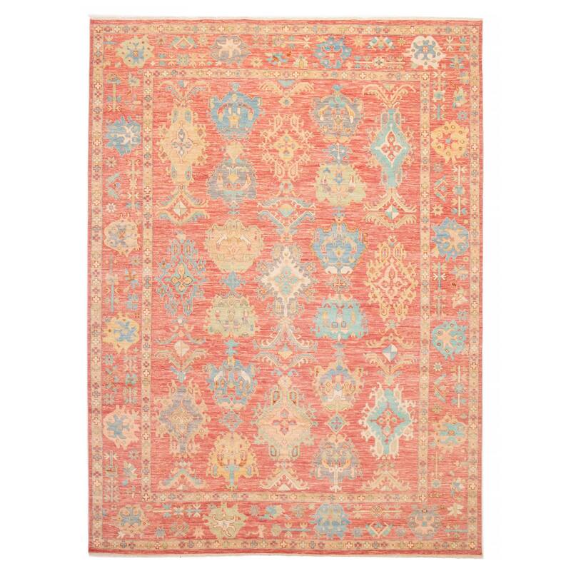ECARPETGALLERY Hand-knotted Modern Oushak Dark Coral Wool Rug - 10' 1" x 13' 11" - Dark Coral - 10' 1" x 13' 11" - Rectangle