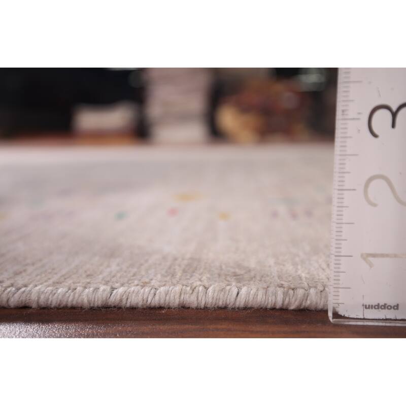 Gabbeh Indian Area Rug Hand-Knotted Beige Wool Carpet - 4'9"x 7'9"