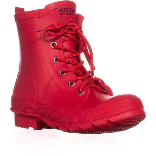 ralph lauren black and red rain boots