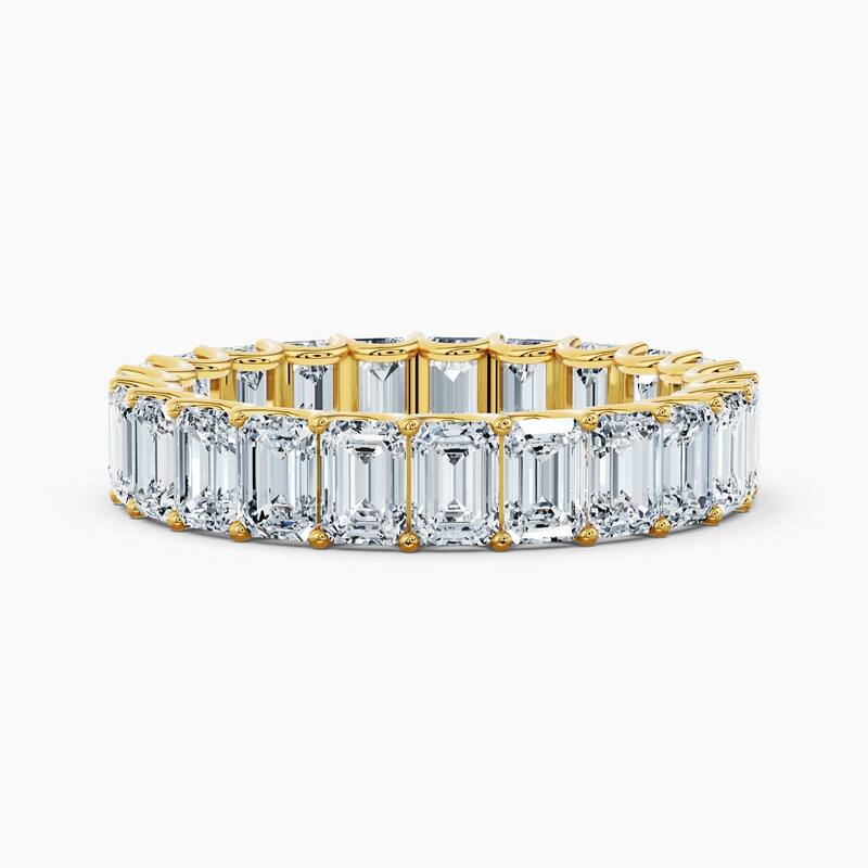 Auriya 14k Gold Emerald North-South Lab Grown Diamond Eternity Band 2.90 - 12.75 ct. tw. (F-G, VS) - 4.60 ct. wt. - 6 - Yellow