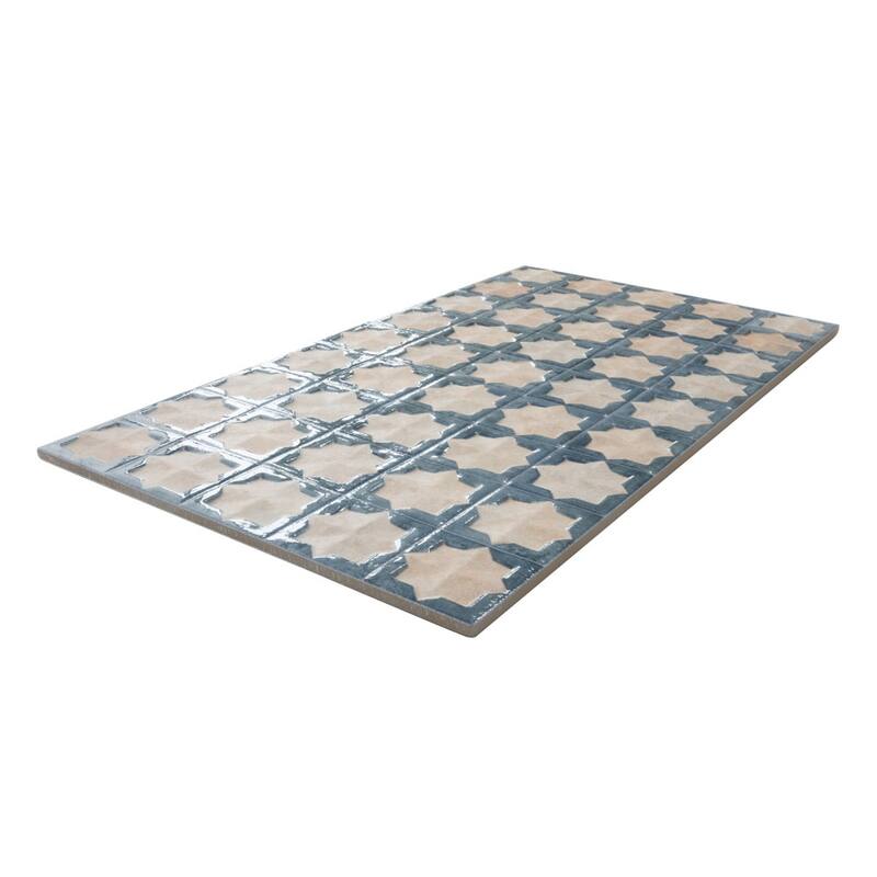 Apollo tile 12" x 22" Citadel Matte Glossy Stone Blue Beige Porcelain Tile (13.03 sq ft/case) - 7 Pack