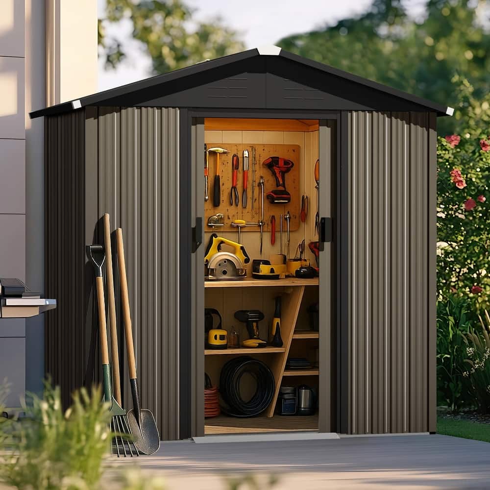 Metal Outdoor Garden Shed Storage Tool Shed with Sliding Doors