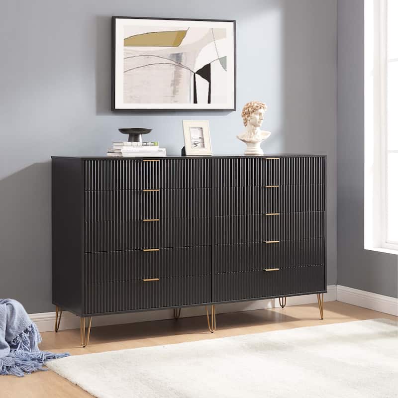 Manhattan Comfort Dumbo Modern 10-Drawer Double Tall Dresser