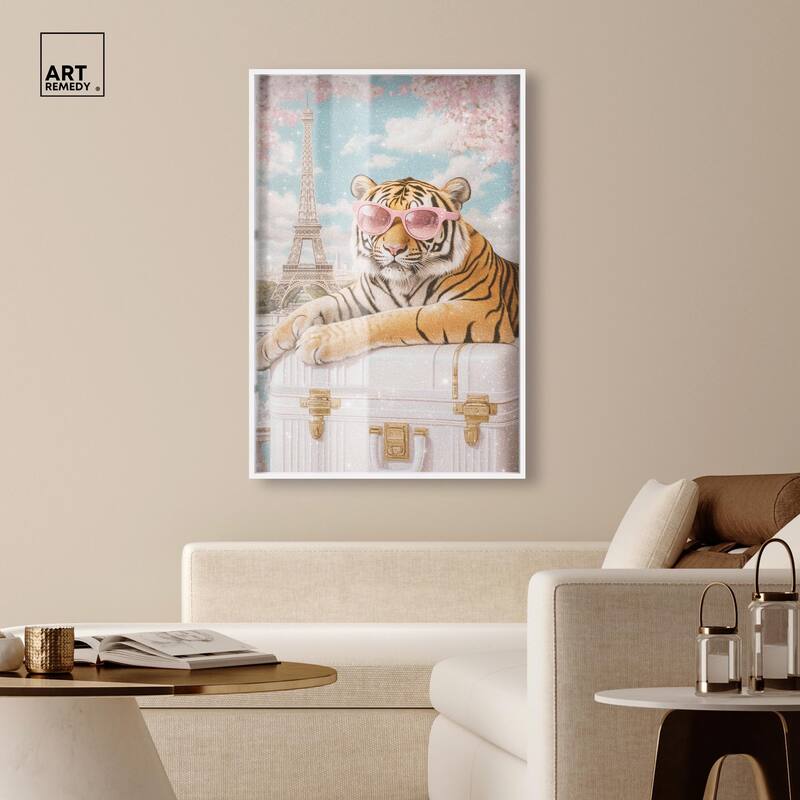 Tiger Luggage Paris Shadowbox by Art Remedy