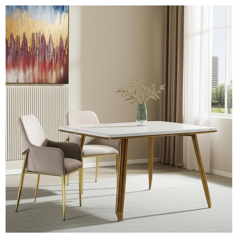 HomeRoots Set of Two Gray and Gold Upholstered Velvet And Metal Dining Side Chairs - 22.00 in. x 37.00 in. x 24.00 in. - Set of 2 - 22.00 in. x 37.00 in.  x 24.00 in. - Gray