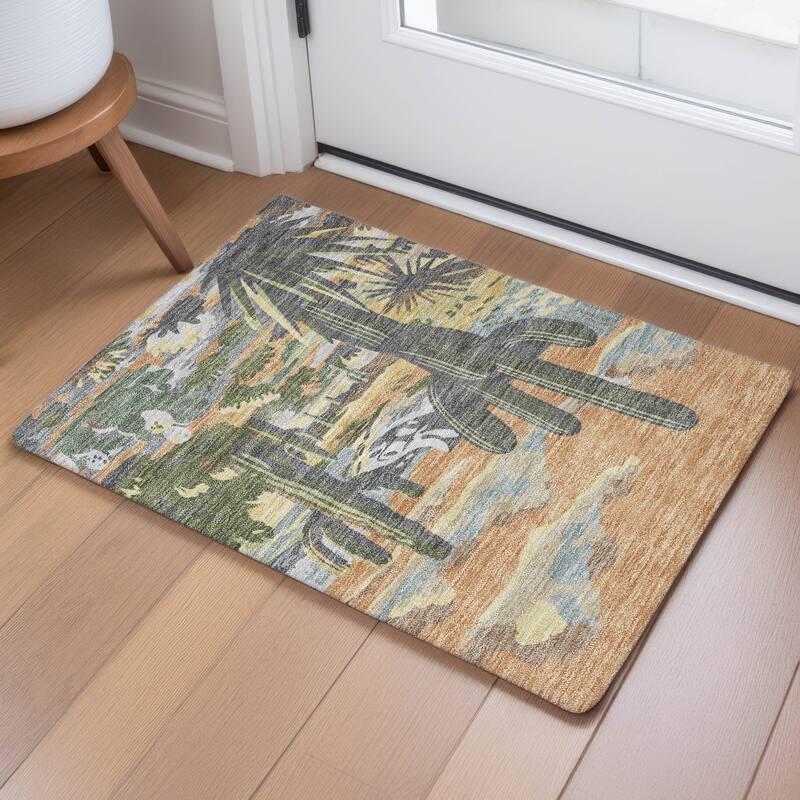 Machine Washable Indoor/ Outdoor Southwestern Mesa Chantille Rug