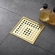 preview thumbnail 20 of 22, Luxier FD01 6 in. x 6 in. Stainless Steel Square Shower Floor Drain Brushed Gold