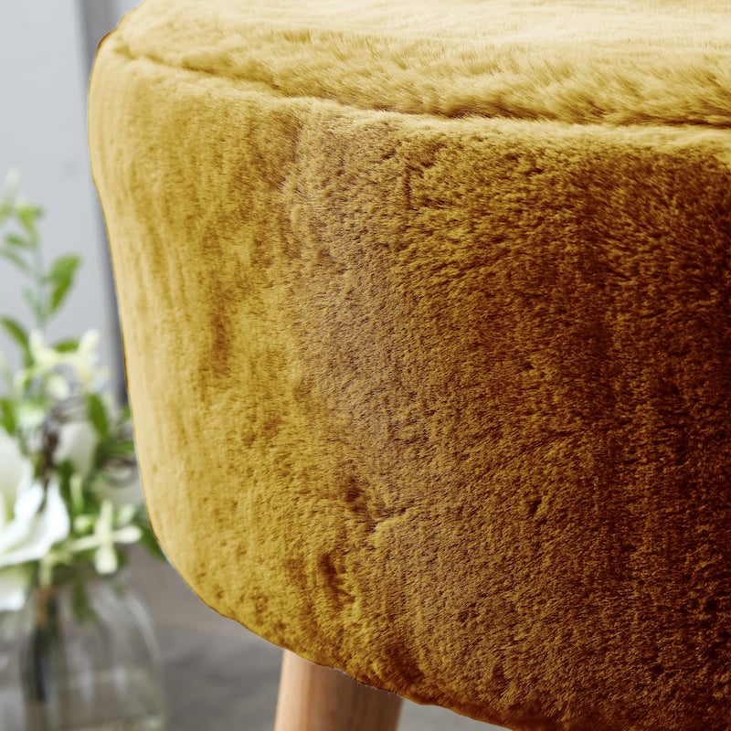 Serenta Heavy FauxFur Oval Ottoman
