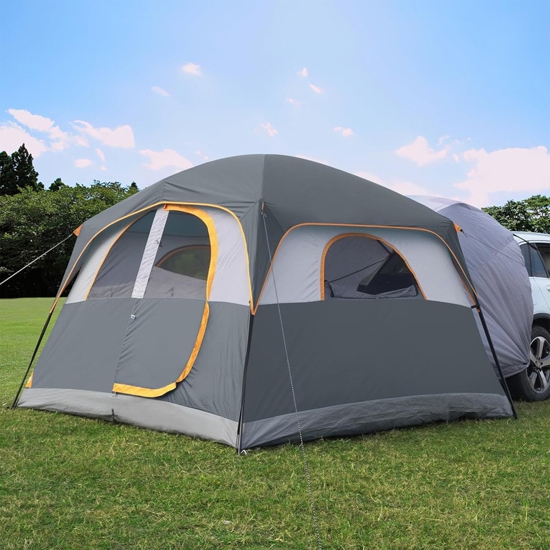 6 Person Car Camping Tent Outdoor SUV Tailgate Tent with Rain Rope Easy to Set Up Tent 10x9x78 inches H N A Blue