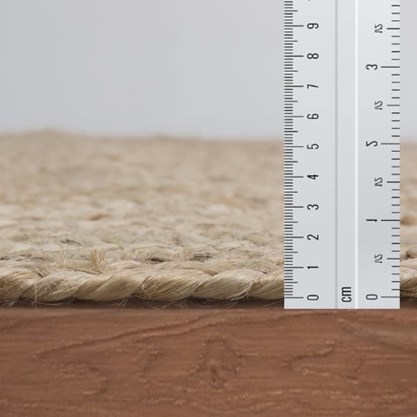 dimension image slide 1 of 3, Jute Hand Braided Zigzag Stitch Natural Fibers Farmhouse Style Area Rug