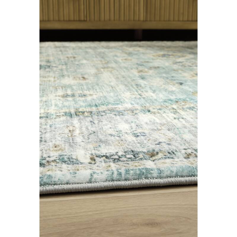 Signature Design by Ashley Ladstoney Green/Gray 5' x 7' Memory Foam Area Rug - 60" W x 83" D x 0.9" H