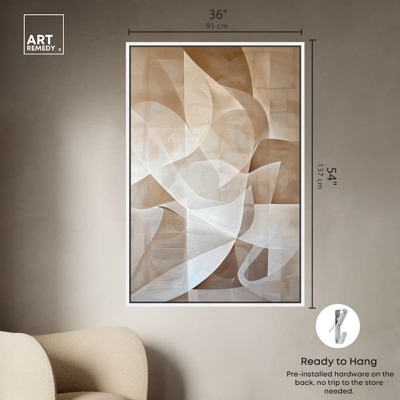 Art Remedy Scattered Thoughts Framed Abstract Shapes 1 Piece Canvas Wall Art