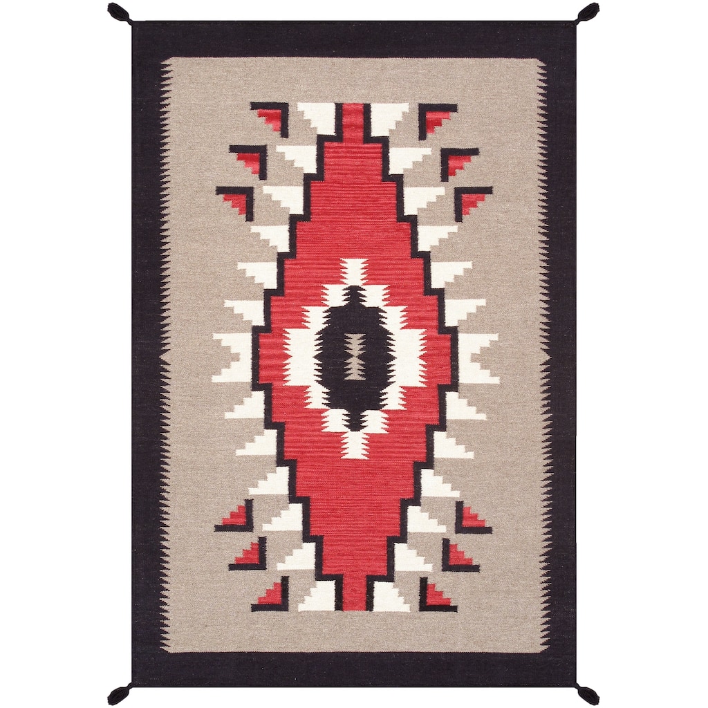 Pasargad Home Tuscany Reversible Wool Mocha Area Rug - 4' 0'' X 5'11''