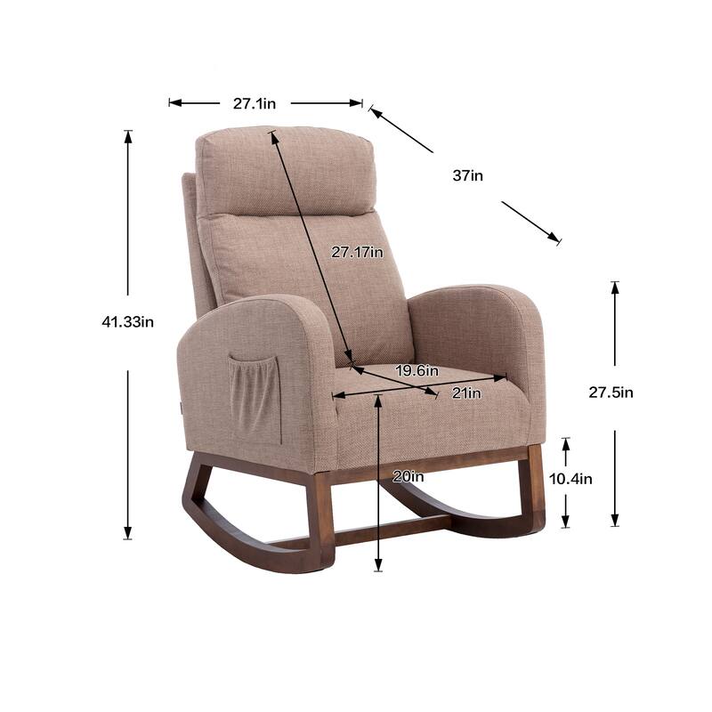 Living Room Comfortable Rocking Chair Living Room Chair - 39.70'' H x 27.16'' W x 37'' D