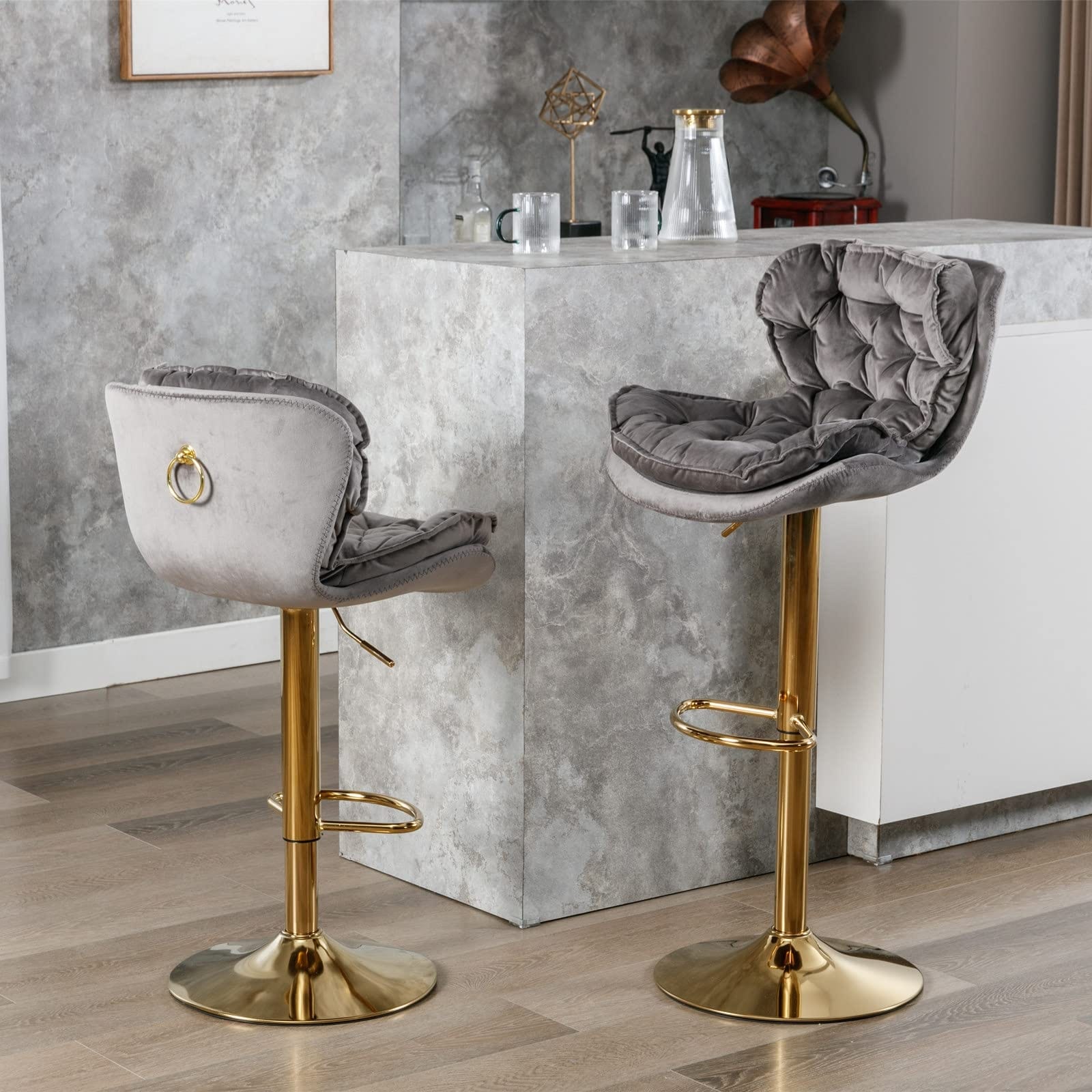 Grey gold bar on sale stools