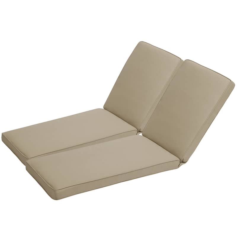 Aoodor Patio Chaise Lounger Cushions Set of 2, Olefin Fabric, Water-Resistant, 72x21x3 Inches(Only Cushions) - N/A