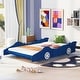 preview thumbnail 3 of 9, Full Race Car Bed with Rails - Pinewood in Blue