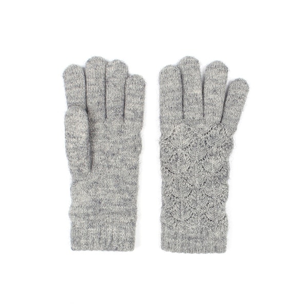 Womens Lace Knit Winter Gloves Fleece Lined