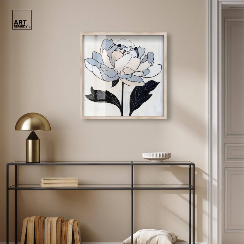 Gray Scale Flower I Shadowbox by Art Remedy