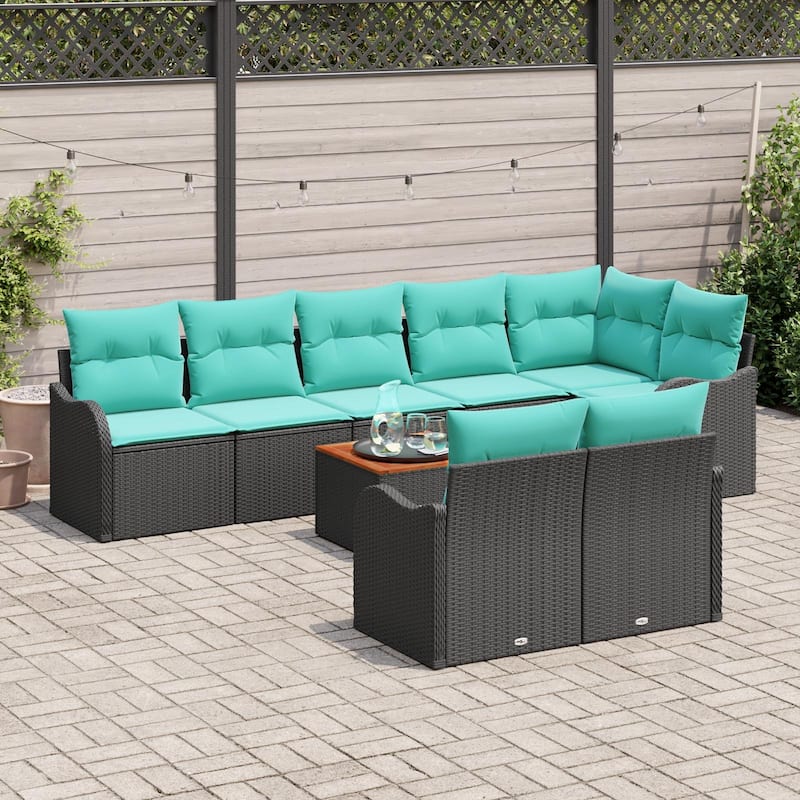 vidaXL 9 Piece Garden Sofa Set with Cushions - 113.2×48.2×27.2