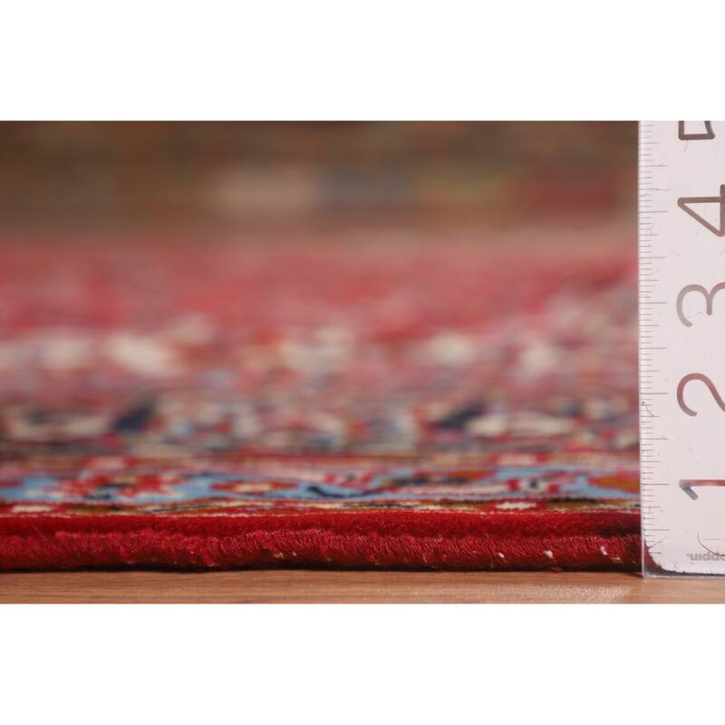 Floral Kashan Turkish Area Rug Machine Made Living Room Red Carpet - 9'8" x 12'9"