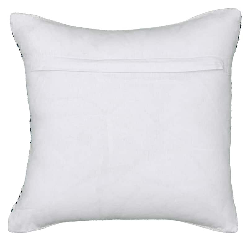 HomeRoots 18" X 18" Blue White And Gray 100% Cotton Chevron Zippered Pillow